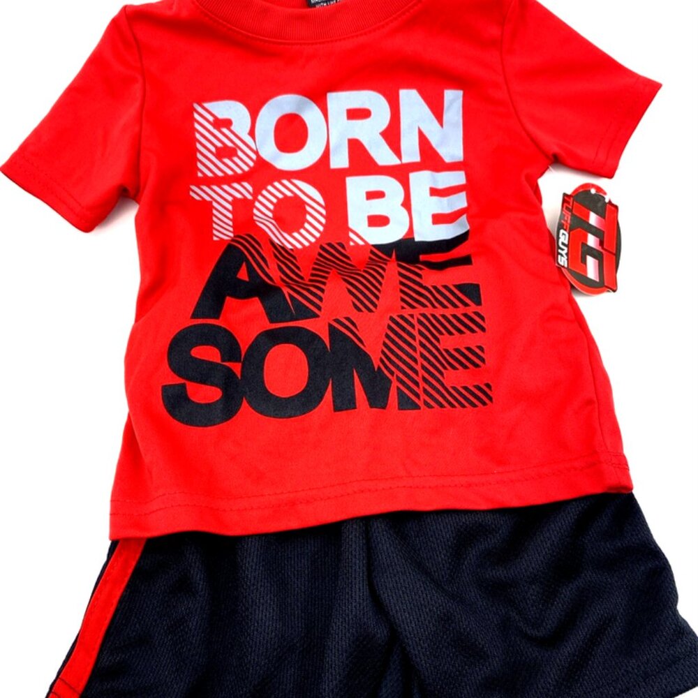 Baby Matching Outfit Boys Size 12m Top Shorts 2pc Born to be Awesome Children